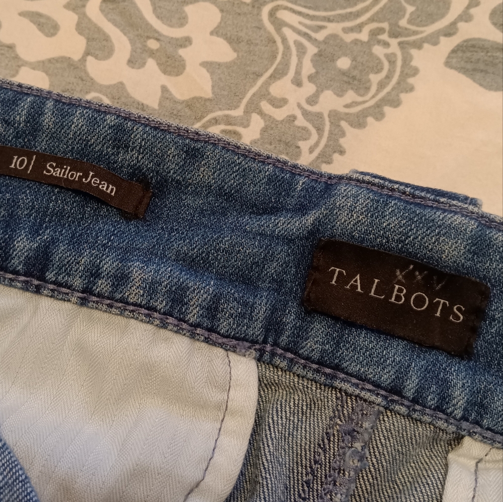 NEW Talbots High Waist Cropped Sailor Jean Blue Denim Size 10 - Picture 11 of 14